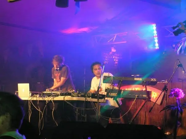 Waks Traks performing live with keyboards, electronics and laptop