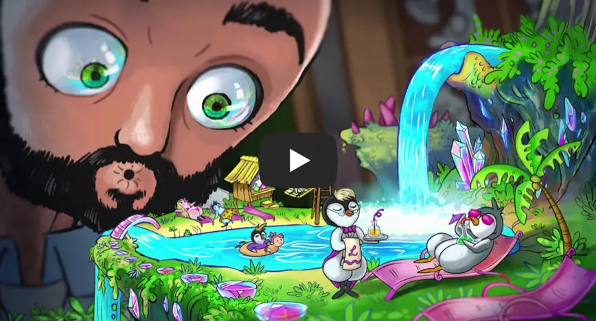 Animated screen work featuring music and sound by Sam Cutri